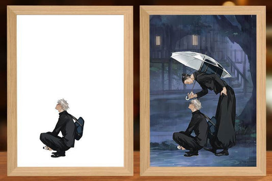 JJK Anime LED Light Painting Frame – Glowing Wall Art for Fans & Collectors