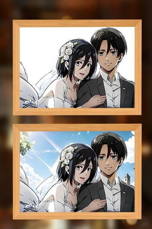 AOT Anime LED Light Painting Photo Frame Wall Art