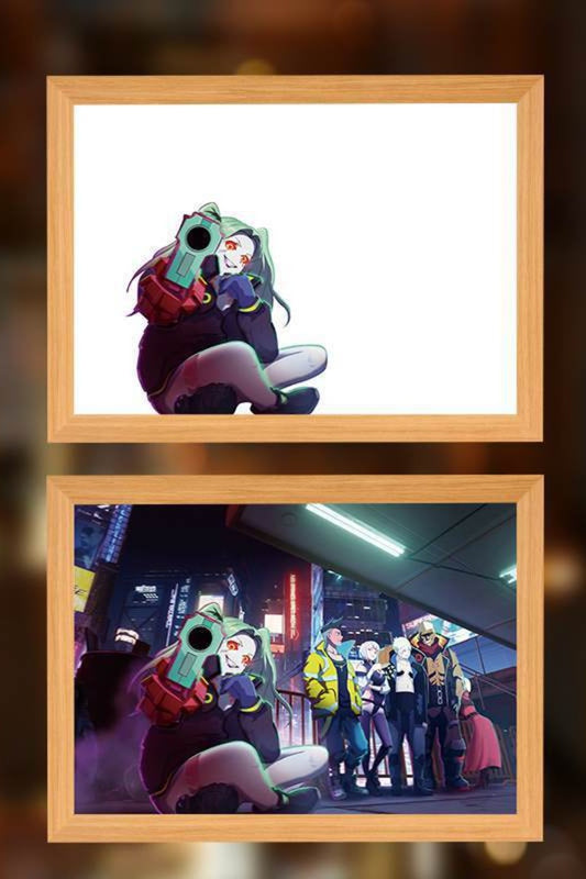 Cyberpunk Anime LED Light Painting Photo Frame Wall Art