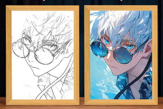 JJK Anime LED Light Painting Frame – Glowing Wall Art for Fans & Collectors